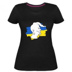 Женская премиум футболка Kozak zahisnik - PrintSalon