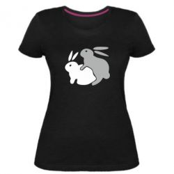 Женская премиум футболка Кролики - PrintSalon