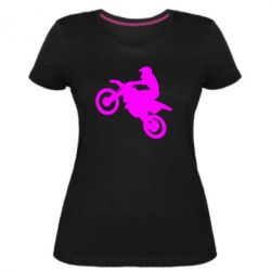 Женская премиум футболка Кроссовый мотоцикл - PrintSalon
