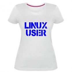 Женская премиум футболка Linux User - PrintSalon