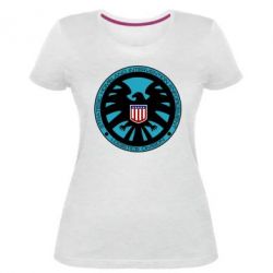 Женская премиум футболка Логотип Щита - PrintSalon