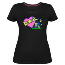 Женская премиум футболка Love is... - PrintSalon