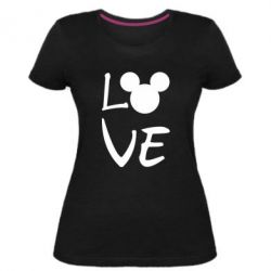Женская премиум футболка Love Mickey Mouse (male) - PrintSalon