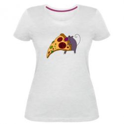 Женская премиум футболка Love Pizza 2 - PrintSalon