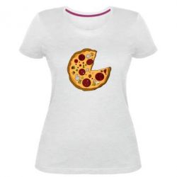 Женская премиум футболка Love Pizza - PrintSalon