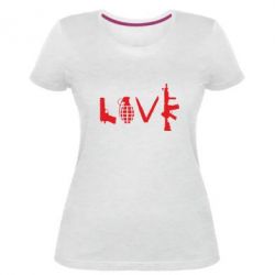 Женская премиум футболка Love (weapon) - PrintSalon