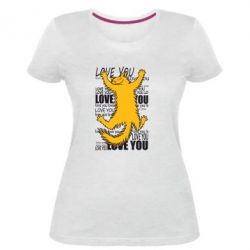 Женская премиум футболка Love you - PrintSalon