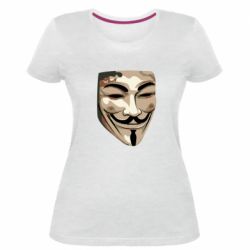 Женская премиум футболка Маска Вендетта - PrintSalon