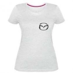 Женская премиум футболка Mazda 3D Small Logo - PrintSalon