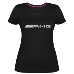 Женская премиум футболка Mercedes-AMG (металлик) - PrintSalon