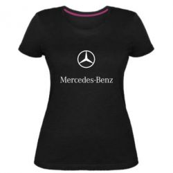 Женская премиум футболка Mercedes Benz logo - PrintSalon