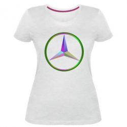 Женская премиум футболка Mercedes Logo Art - PrintSalon