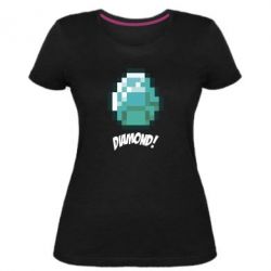Жіноча преміум футболка Minecraft Diamond! - PrintSalon