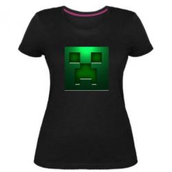 Женская премиум футболка Minecraft Face - PrintSalon
