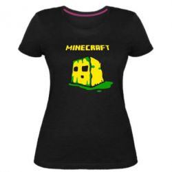Женская премиум футболка Minecraft Head - PrintSalon
