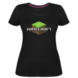 Женская премиум футболка Minecraft Land - PrintSalon