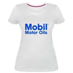 Женская премиум футболка Mobil Motor Oils - PrintSalon
