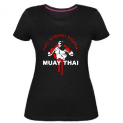 Жіноча преміум футболка Muay Thai Full Contact - PrintSalon