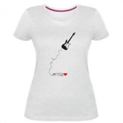 Женская премиум футболка Music love