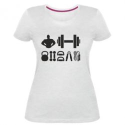 Женская премиум футболка Набор спортсмена - PrintSalon