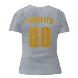 Женская премиум футболка Name and number (silver and gold) - PrintSalon