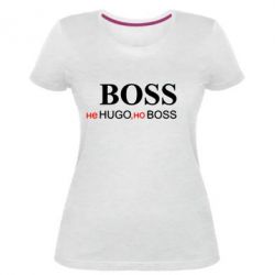 Женская премиум футболка Не Hugo, но Boss - PrintSalon