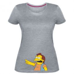 Женская премиум футболка Нельсон Симпсон - PrintSalon