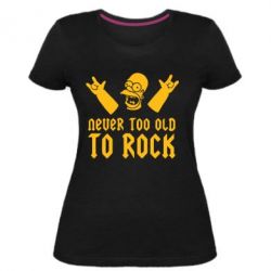 Женская премиум футболка Never old to rock (Gomer)