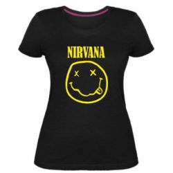 Женская премиум футболка Nirvana (Нирвана) - PrintSalon