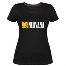 Женская премиум футболка Nirvana смайл