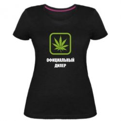 Женская премиум футболка Официальный диллер - PrintSalon
