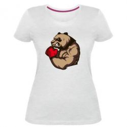 Женская премиум футболка Panda Boxing - PrintSalon