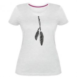 Женская премиум футболка Перо