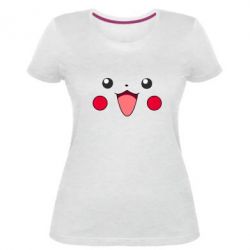 Женская премиум футболка Pikachu Smile - PrintSalon