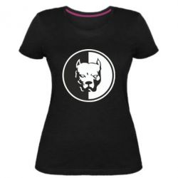 Женская премиум футболка Питбуль круг - PrintSalon