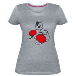 Жіноча преміум футболка Pitbull Boxing Logo - PrintSalon