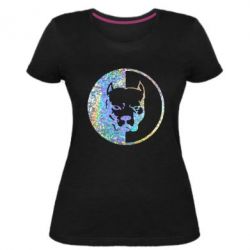 Женская премиум футболка Pitbull голограмма - PrintSalon