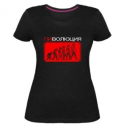 Женская премиум футболка Пиволюция - PrintSalon