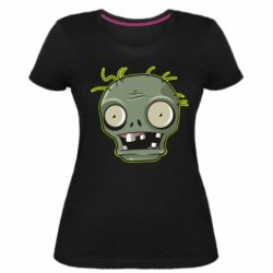 Женская премиум футболка Plants vs zombie head - PrintSalon
