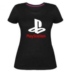 Женская премиум футболка PlayStation - PrintSalon