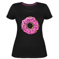 Женская премиум футболка Пончик Гомера - PrintSalon