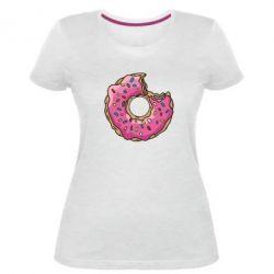 Женская премиум футболка Пончик - PrintSalon