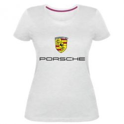 Женская премиум футболка Porsche - PrintSalon