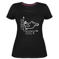 Женская премиум футболка Rabbit and duck - PrintSalon