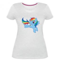 Женская премиум футболка Rainbow Dash run - PrintSalon
