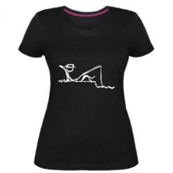 Жіноча преміум футболка Рисунок Рыбалка - PrintSalon