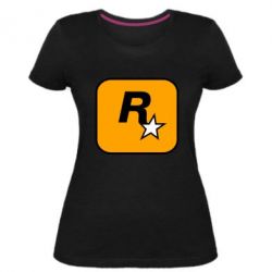 Женская премиум футболка Rockstar Games logo - PrintSalon