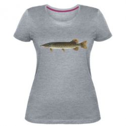 Жіноча преміум футболка Щука - PrintSalon