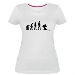 Женская премиум футболка Ski evolution - PrintSalon