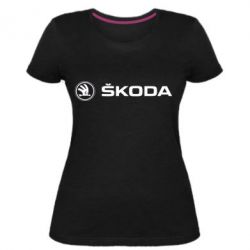 Женская премиум футболка Skoda logo - PrintSalon